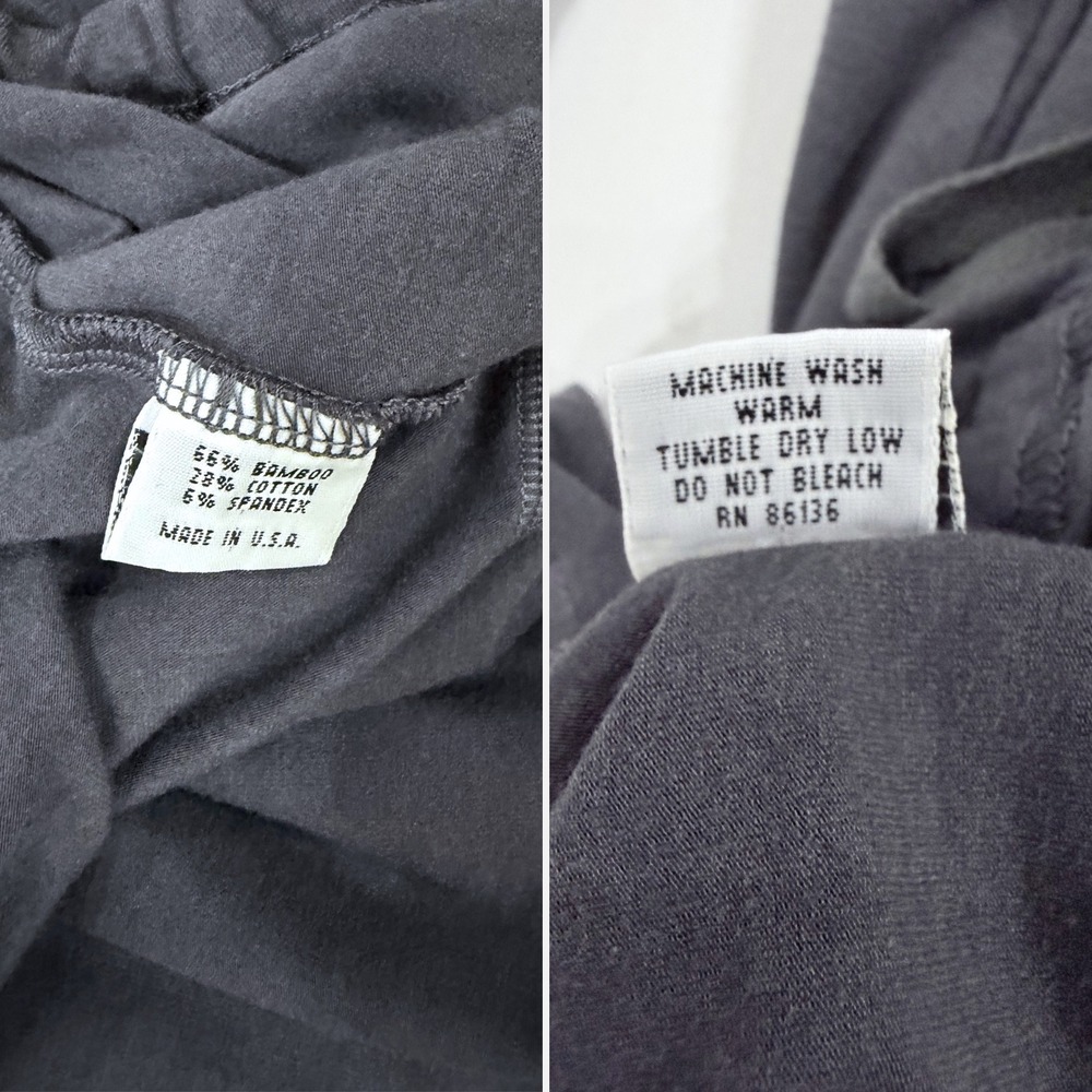 Bryn Walker Bubble Hem Dress Charcoal Gray Bamboo Medium Quiet Luxury Lagenlook - Picture 8 of 8